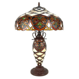 Stylowa stołowa lampa witrażowa kolorowa TIFFANY