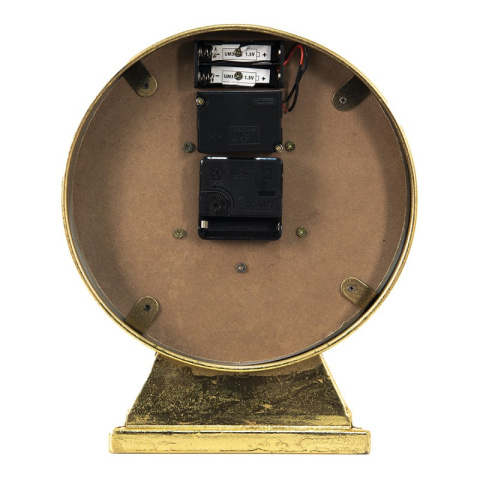 Złoty zegar stołowy z ozdobnym mechanizmem vintage