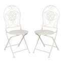 Białe metalowe krzesło ogrodowe vintage 2 sztuki