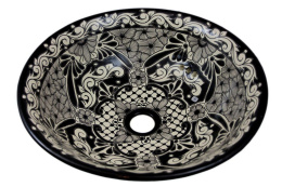 Ceramiczna meksykańska umywalka nablatowa rękodzieło
