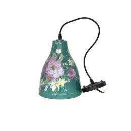 Ceramiczna zielona lampa widząca w kwiaty