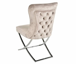 Tapicerowane krzesło z pikowanym oparciem beż GLAMOUR 1 Belldeco