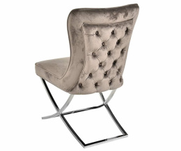 Tapicerowane krzesło z pikowanym oparciem mokka GLAMOUR 1 Belldeco