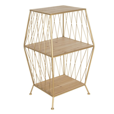 Złota metalowa ażurowa szafka skandynawska