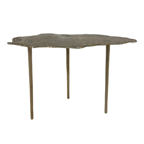 Nowoczesny aluminiowy stolik z nieregularnym blatem