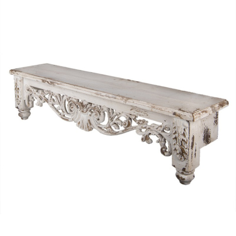 Postarzana drewniana półka ścienna w stylu vintage