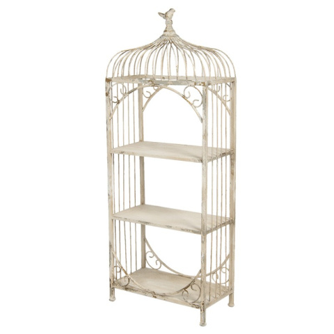 Prowansalski postarzany regał metalowy klatka