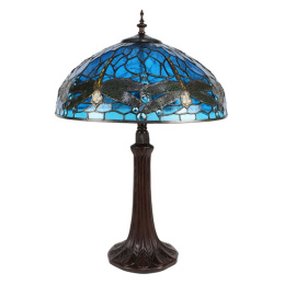 Niebieska lampa stołowa witrażowa TIFFANY 1