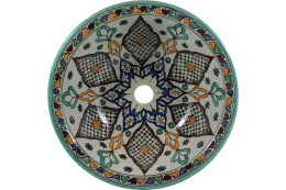 Marokańska kolorowa umywalka ręcznie zdobiona