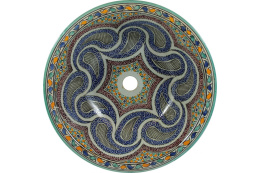 Marokańska kolorowa ceramiczna umywalka rękodzieło