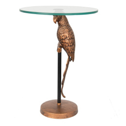 Nowoczesny stolik papuga ze szklanym blatem