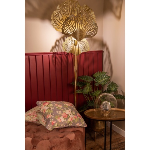 Metalowa lampa podłogowa liście Clayre & Eef