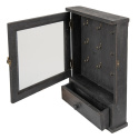 Czarna drewniana szafka na klucze z szufladką