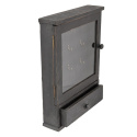 Czarna drewniana szafka na klucze z szufladką