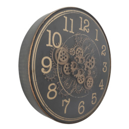 Czarno-złoty zegar z ozdobnymi trybami