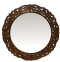 Okrągłe lustro indyjskie w drewnianej brązowej ramie 120 cm