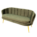 Zielona sofa retro na złotych nóżkach Clayre & Eef