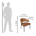 Brązowe skórzane krzesło na metalowych nogach Clayre & Eef