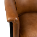 Brązowe skórzane krzesło z podłokietnikami Clayre & Eef