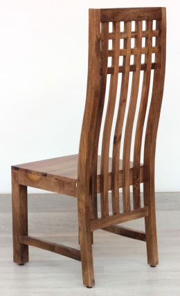 Indyjskie Stylowe drewniane krzesło z wysokim oparciem