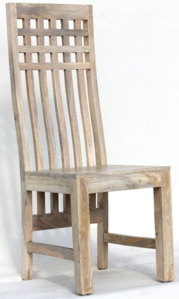 Indyjskie wysokie drewniane krzesło kolonialne