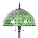 Witrażowa zielona lampa podłogowa TIFFANY