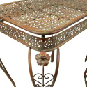 Metalowe rdzewione stoliki ażurowe w stylu vintage