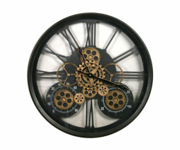 Metalowy zegar ścienny z zębatkami RUSTIC 2 Belldeco