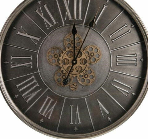 Okrągły zegar ścienny z zębatkami RUSTIC Belldeco