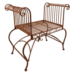 Postarzana mini ławka ogrodowa vintage rusty style