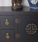Czarna orientalna konsola chińska z szufladkami