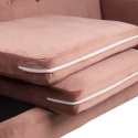 Sofa retro na złotych nóżkach różowa Clayre & Eef
