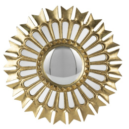 Ogrągłe złote lustro glamour Clayre & Eef