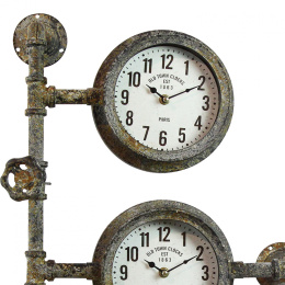 Potrójny zegar ścienny loft/industrial Clayre & Eef