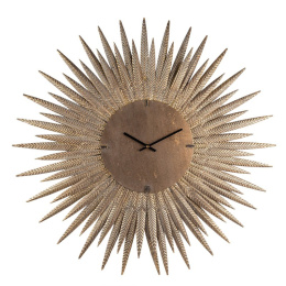 Designerski miedziany zegar z piórami