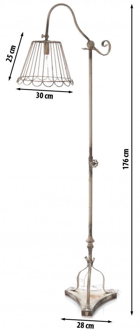 Rustykalna metalowa lampa podłogowa LAMALI ALURO