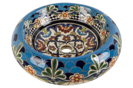 Ceramiczna umywalka ręcznie zdobiona z Meksyku