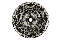 Czarna umywalka nablatowa - ceramika meksykańska