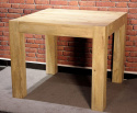 Drewniany jasny stół indyjski 90x90 z dostawkami