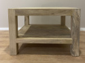 Drewniany kwadratowy stolik kawowy z półką Indie 80 cm