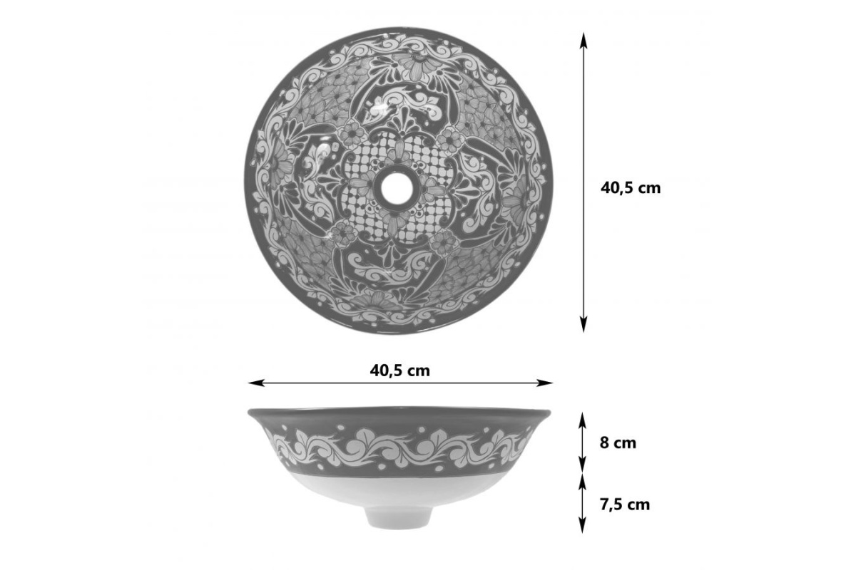 Orientalna ceramiczna umywalka nablatowa z Meksyku