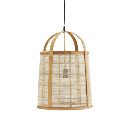 Naturalna lampa wisząca bambus len Madam Stoltz