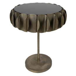 Okrągły stolik dekoracyjny sze szklanym blatem Clayre & Eef