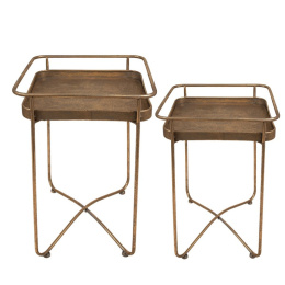 Metalowe stoliki kwietniki retro 2 szt. Clayre & Eef