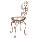 Metalowy kwietnik postarzany vintage w kształcie krzesła
