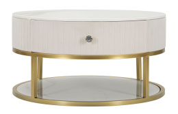 Nowoczesny złoty stolik kawowy glamour MONTPELLIER
