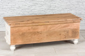 Bielona skrzynia drewniana 120 cm - meble indyjskie
