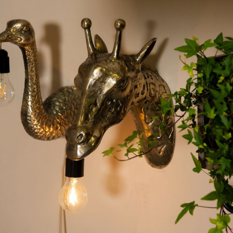 Złoty nowoczesny kinkiet żyrafa Clayre & Eef