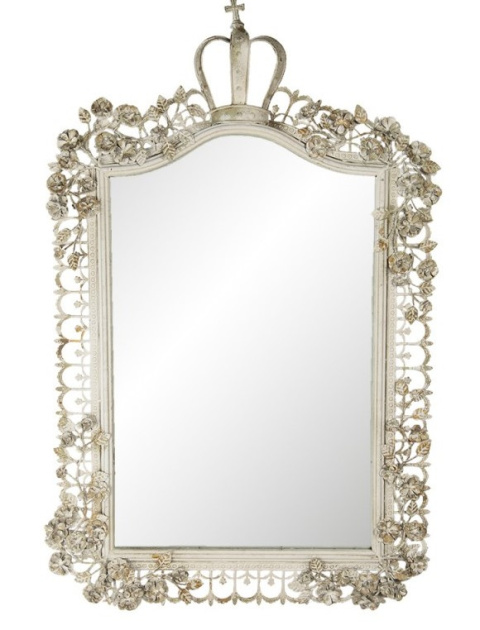 Dekoracyjne metalowe lustro ścienne z kwiatami