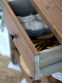 Drewniana konsola z szufladami w stylu country Chic Antique